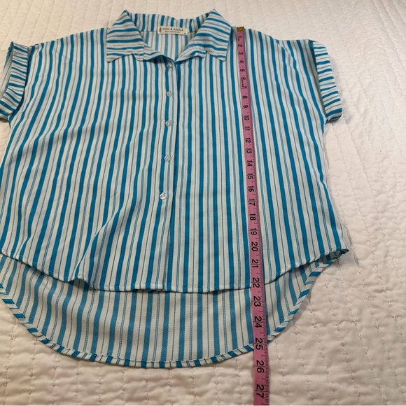 Jon & Anna Casual Striped Button-Up Contemporary Blouse - Picture 4 of 10